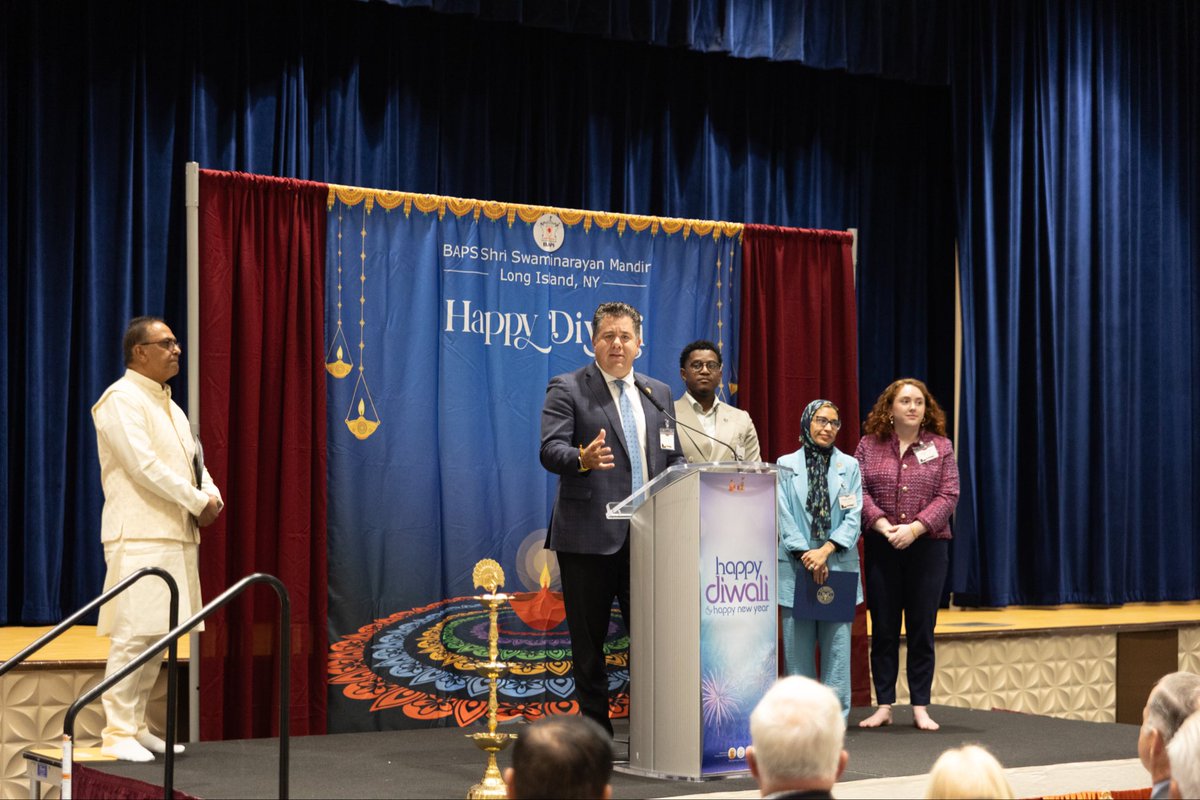 BAPS_PubAffairs's tweet photo. We appreciate @RepLaLota for taking the time to celebrate Diwali with us at the @BAPS Mandir in Long Island! We are grateful for your enduring friendship and commitment to fostering harmony and unity. https://t.co/1sh5NcdIG1