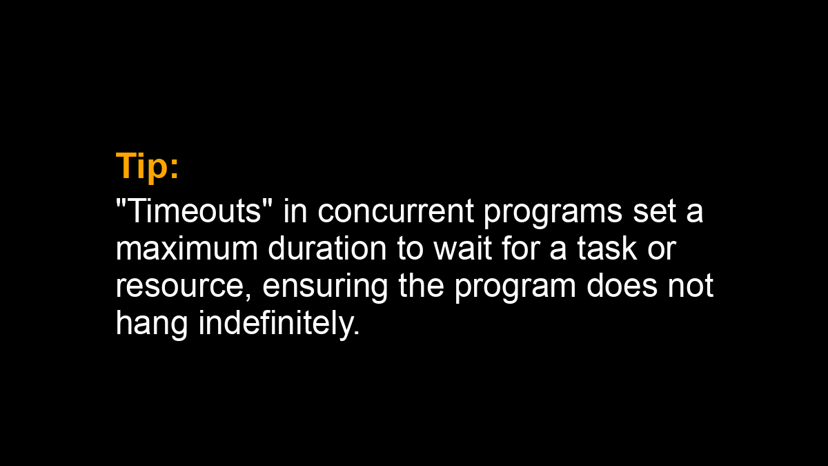 SuperFastPython's tweet image. Tip: "Timeouts" in concurrent programs set a maximum duration to wait for a task or resource, ensuring the program does not hang indefinitely.
#Python #Concurrency