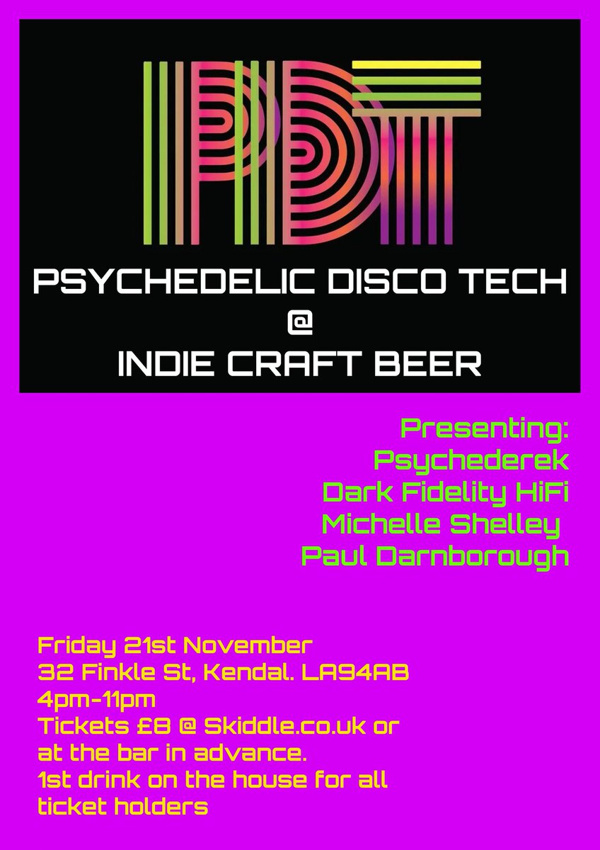 IndieCraftKDL's tweet image. Mark your diaries!! Our next @psychedelicdiscotech event is on Fri 21st Nov, with @psychederekmusic making his debut #dj #djlife #craftbeer #supportindie