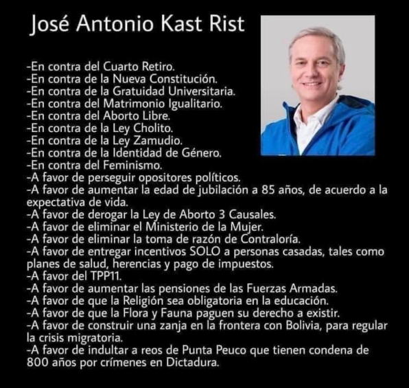 <a href="/arturo_squella/">Arturo Squella 🇨🇱</a> <a href="/joseantoniokast/">José Antonio Kast Rist 🖐️🇨🇱</a> Queremos partidos que hagan más que levantar acusaciones Constitucionales y denuncias a Contraloria, etc. 
La misión de ustedes es defender los intereses de los ricos y superricos administradores del robo más grande al Estado chileno: Las empresas estatales y la Corfo.    Mira ⬇️