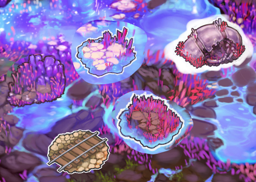 HollowCoreGame's tweet image. The slimesea biome has some interesting places to explore. Just don&apos;t get caught in the slime ... it will dissolve you in  a few hours.

#jprg #indiedev #hollowcoregame #gameart #Conceptart #conceptart #fantasyart #indiegamedev #indiegame #jrpg #rpg #fantasy