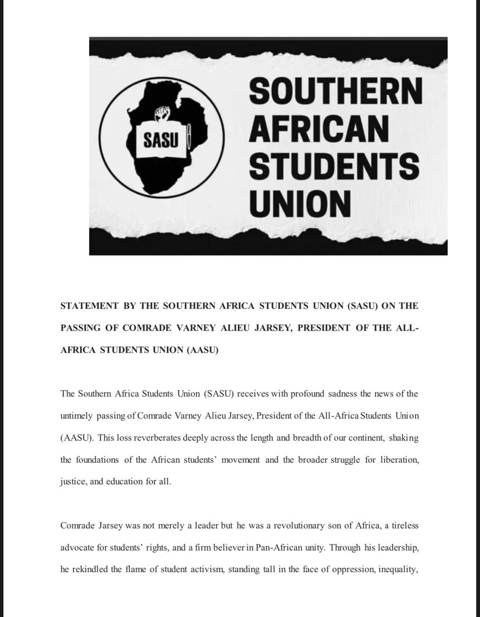 Southern African Students Union tweet media