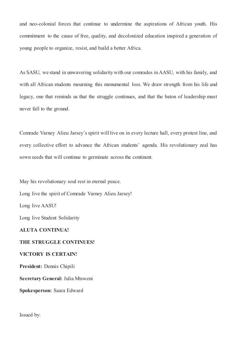 Southern African Students Union tweet media