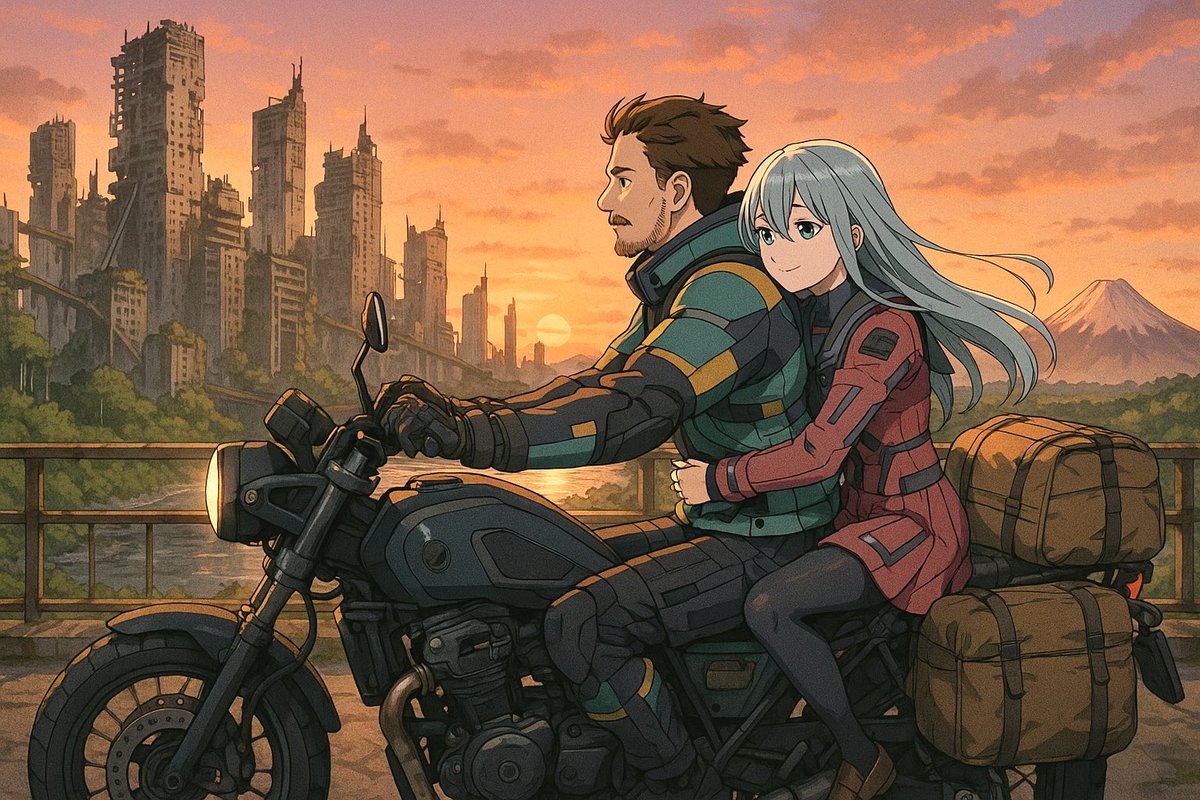 doc_bex's tweet image. こんにちは✌🏻

お元気ですか？

いつも そばにてでえいえんに。 
たしかに現実はときどきくわい です。 人生もくわいします。 しかし、いつか私はこの旅行から何かを得るでしょう。

あなたはどうもう？ 🌅

#アニメ #マンガ #ざつ旅 #旅 #終末ツーリング #終末ツーリング #日本 #心の状態 #anime…