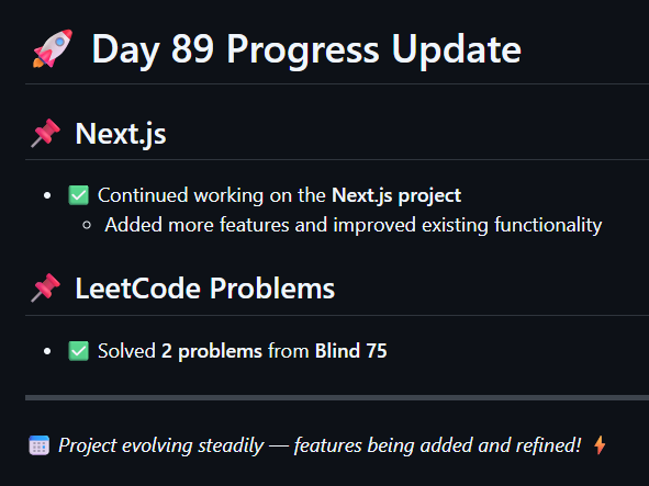 _Tharun_G's tweet image. #Day89 Update:   
- NextJs -  still continuing on the project adding some more features  
- LeetCode: Two Coding Problems from Blind 75    
#100daysofcode #LeetCode #Coding #WebDevelopment