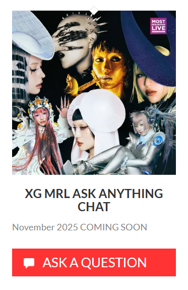 XGOfficial_'s tweet image. We’re excited to share that we’ll be back on @MostRequestLive Saturday, November 8th!

We’ll be doing an @iHeartRadio @AskAnythingChat for our new song #GALA - send us your questions here

askanythingchat.com/?post_type=cha…

Thanks @OnAirRomeo 

#XG #XG_GALA