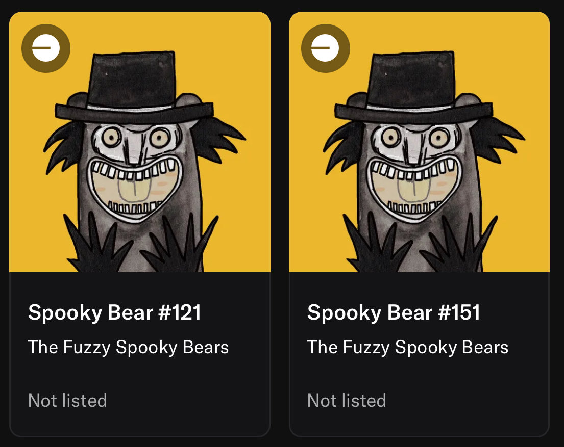 joedazzler_eth's tweet photo. Super excited to have my SpookyBears done by @TarOmatic22 and the fuzzy bear family ❤️
V1 and ZenBears are the cutest bears on the blockchain🧸
I have a feeling the spookybears will be cute as well but can’t wait to see which bears I reveal!
Get yours today🧸❤️
#FuzzyBears
#SpookyBears