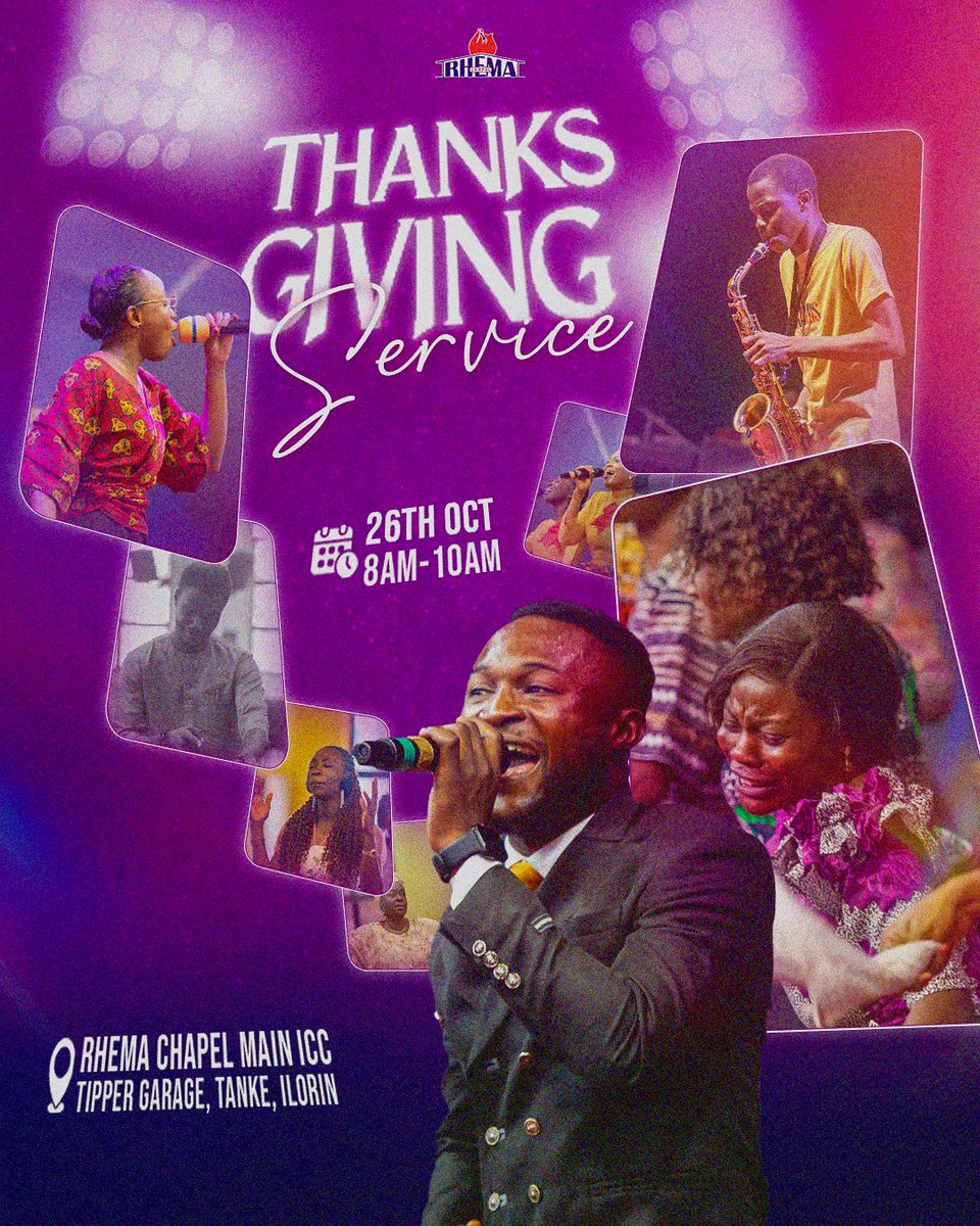 justeeboydesign's tweet image. Thanksgiving mode activated! 💃🏾
Designed this for our service tomorrow at Rhema Chapel HQ 💜
Come in your iro ati buba, agbada or corporate drip, just show up thankful for all God’s done 🙏🏾
#Gratitude #FaithinDesign