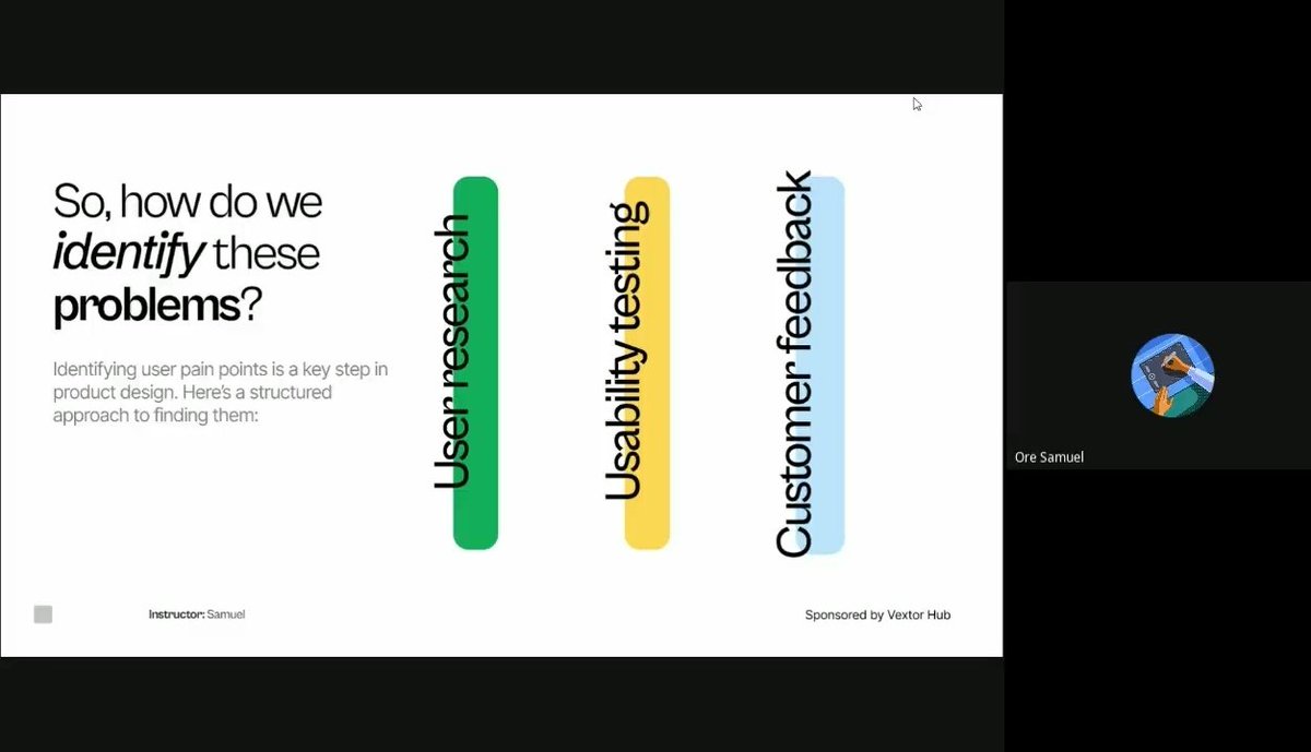 LabheSamson's tweet image. Day 3 of my #UIUX journey with @Vextorhub
we learned how to turn user problems into creative ideas, by identifying pain points and using ideation techniques for effective problem-solving.
Good design = solving the right problem. 
#DesignThinking #Ideation #techtraining