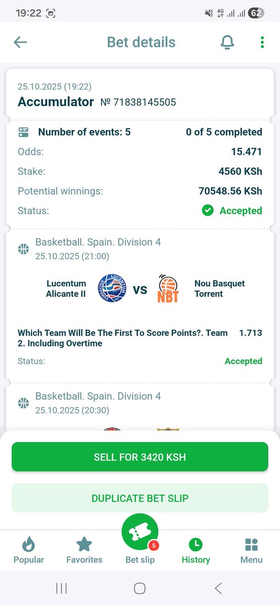 BASKETBALL SLIP 🏀🏀
15 ODDS ON 22BET 
BOOKING CODE 👉97CYS

REGISTER 👉tinyurl.com/Wan254
PROMOCODE 👉WAN254