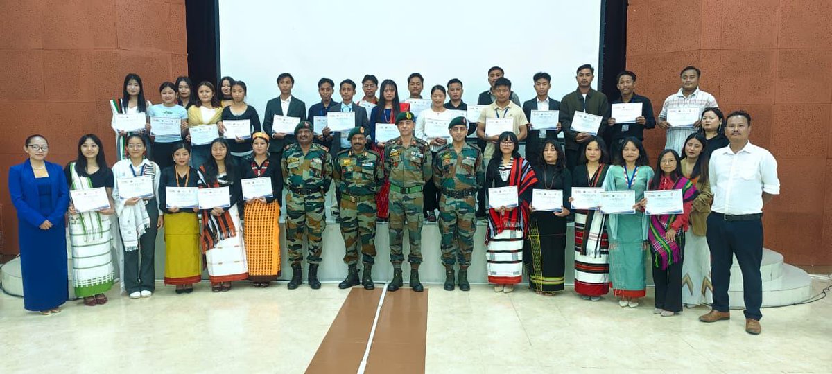 official_dgar's tweet photo. ASSAM RIFLES CONCLUDES FIRST PHASE OF FRONT DESK AND HOMESTAY HOST TRAINING PROGRAMME IN MANIPUR
The closing ceremony of the first phase of the Front Desk and Homestay Host Training Programme was held on 24 October 2025 at Pallel Garrison in Kakching District, Manipur, marking a major step forward in youth empowerment and skill development in the region. The initiative, conceptualised and led by #AssamRifles, is supported by the IIFL Foundation, implemented by REACHA NGO, and assessed and certified by TATA Strive.

#friendsofthenortheast #sentinelsofnortheast #OperationalReadiness #CommunityFirst #NationFirst #ServiceBeforeSelf #GuardiansOfTheNation

@HMOIndia @adgpi @PIBHomeAffairs
