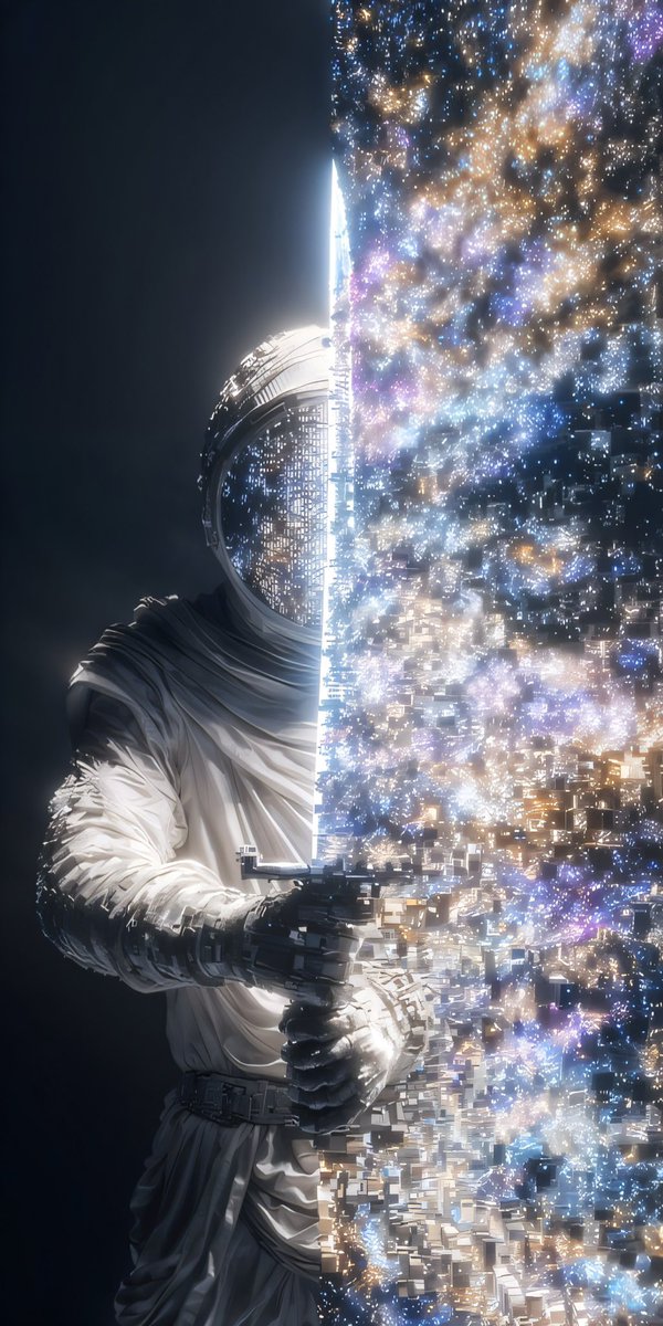 Agnes122001's tweet image. Slicing through the cosmos! 🌌⚔️ #Agnes122001 #InfiniteArts #SpaceAdventure