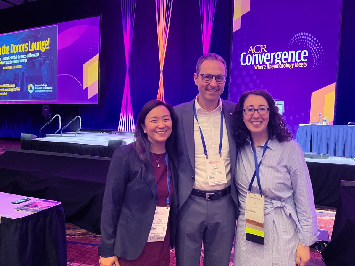 Fantastic #myositis lecture by Jens Schmidt #ACR25 Review Course, moderated by <a href="/JuliePaikMD/">Julie J. Paik</a>. So great to catch up with colleagues in Chicago! ⭐️