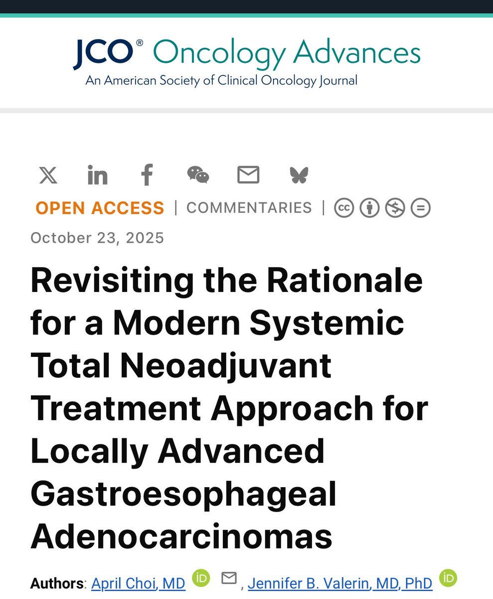 Review: TNT in LAGEA — Rethink Paradigm

💡 All systemic tx pre-surgery
📈 pCR: top DFS/OS predictor
✅ &gt;90% complete NAC vs ~50% adjuvant
🔥 D-FLOT: pCR 19% vs 7% (MATTERHORN)
💪 6–8 cycles feasible in fit pts

➡️ Prioritize effective tx upfront.
🔗 doi.org/10.1200/OA-25-…