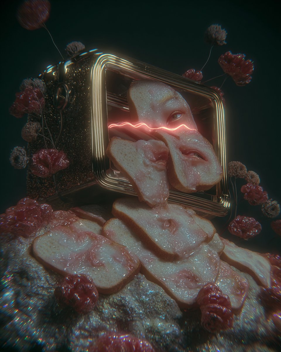 __DAMSEO__'s tweet photo. SLICE OF PAIN

____ 
#SLICEOFPAIN #aiart #digitalart #midjourney #SurrealHorror #AiFilm #ArtDirection #DAMSEO https://t.co/3I6CEXVpuf