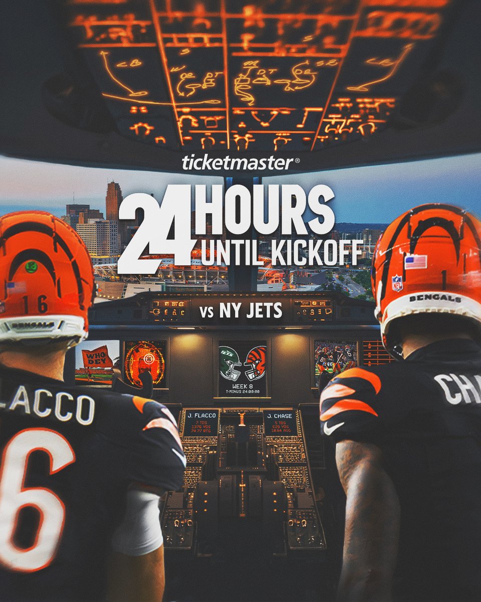 Showtime in 24.
#NYJvsCIN | @Ticketmaster