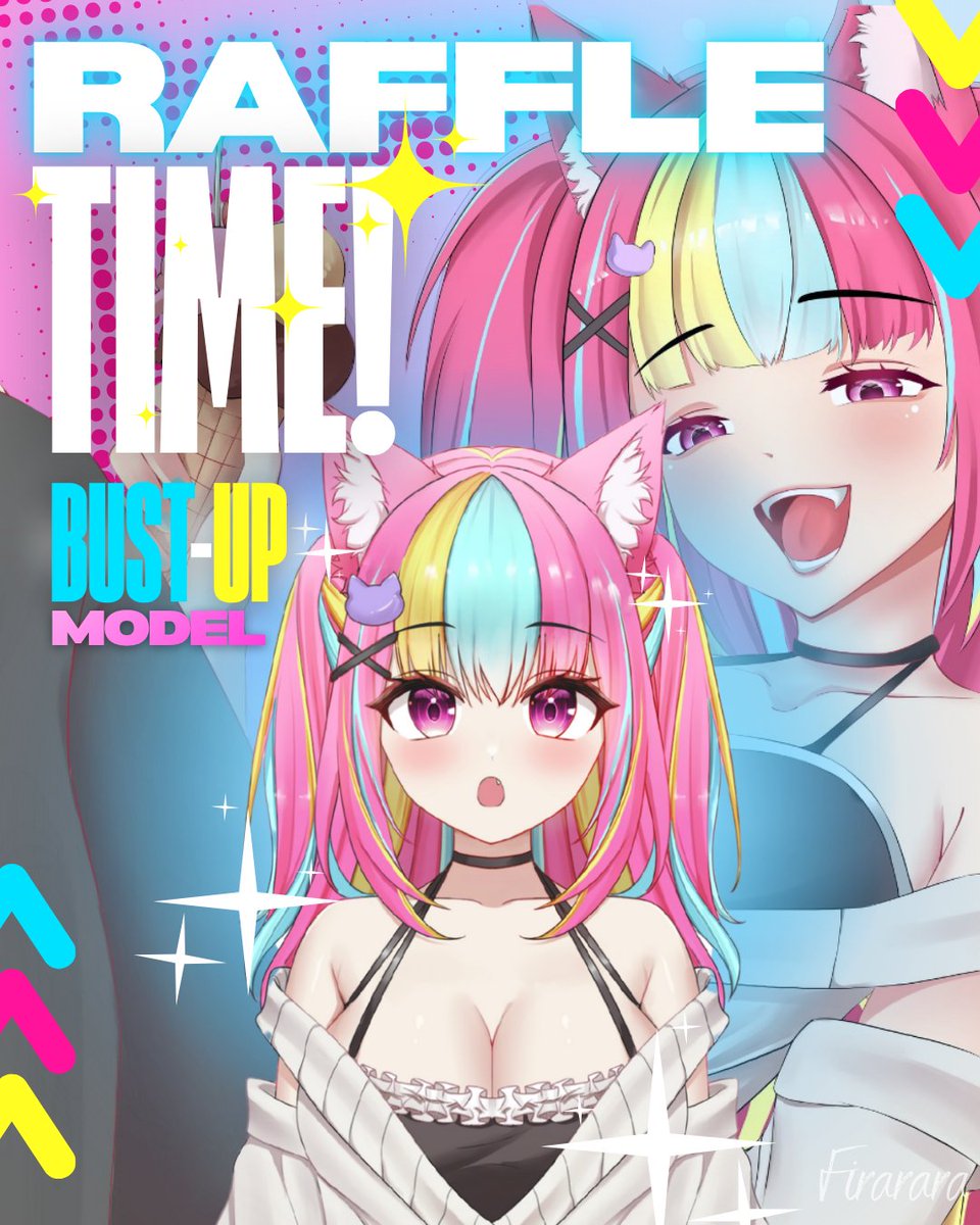 LET'S GOO!! 
💖 VTUBER RAFFLE ALERT 💖

🎁 : Bust-Up VTuber Model!
⏰ : 50 HOURS

Rules :
- Like + RT + Follow me 
- Drop your OC! ✨

Good luck, all of you my sweetie! 🫶
#artraffle #artgiveaway