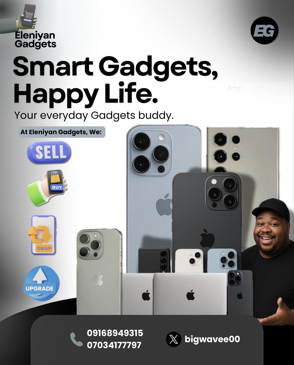 Bigwavee00's tweet image. Good evening 🌇 mutuals
Eleniyan Gadget (EG)is here again
For your iPhone and Samsungs deal
I’m active like chilled Chivita 
I offered the best product and swift delivery 🚚 
My customers Dey ur timeline 
Please RT.