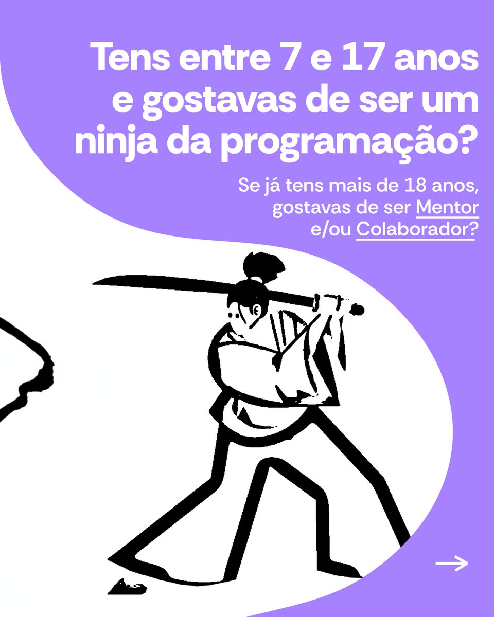 CoderDojoBraga's tweet image. O CoderDojo Braga dá as boas-vindas a um novo ano letivo cheio de energia, curiosidade e criatividade! 💜
Queremos continuar a inspirar jovens ninjas a explorar o mundo da programação! 🥋💻
E vamos abrir espaço a novos Mentores e Colaboradores!🤝 A 1.ª sessão é dia 8/11!