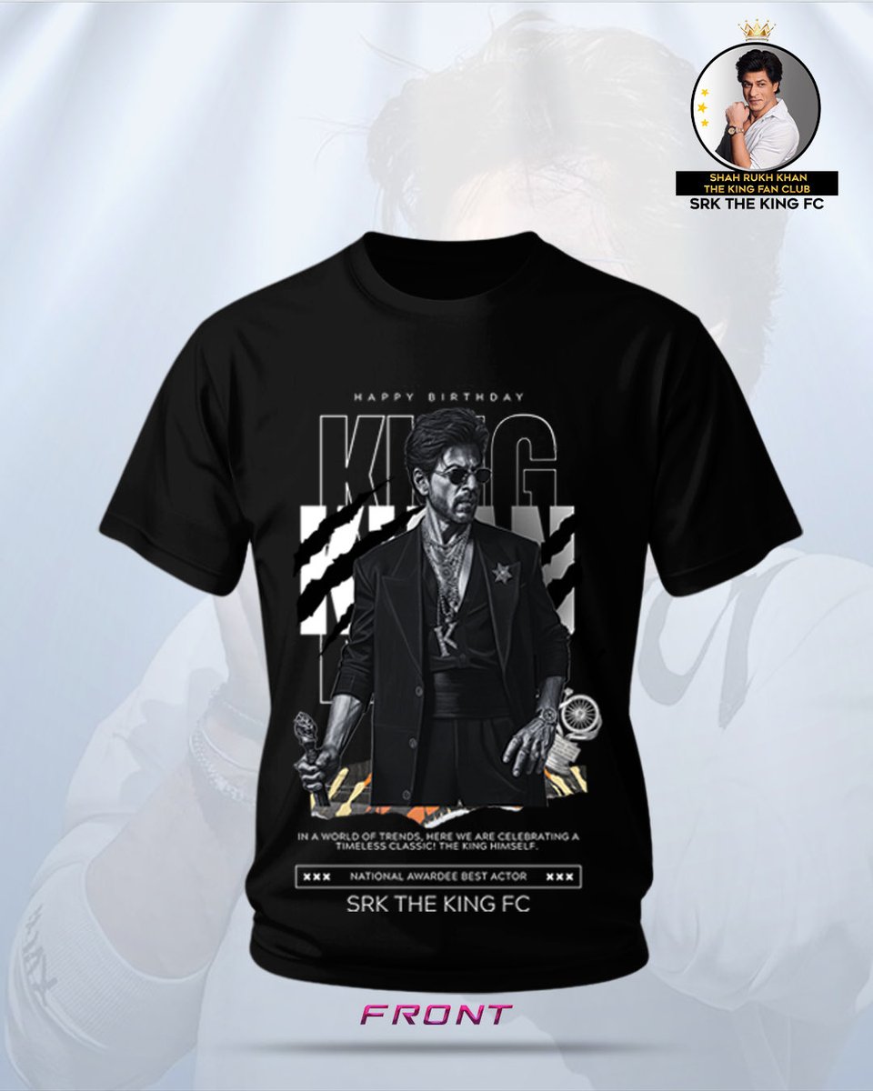 srkthekingfp's tweet photo. The look every fan deserves.
The crown every believer carries.
Our exclusive SRKDay drop celebrates the one and only King Khan. 🖤🔥

@iamsrk
#SRKDay #ShahRukhKhan #SRK #KingKhan https://t.co/9mIZsG83tb