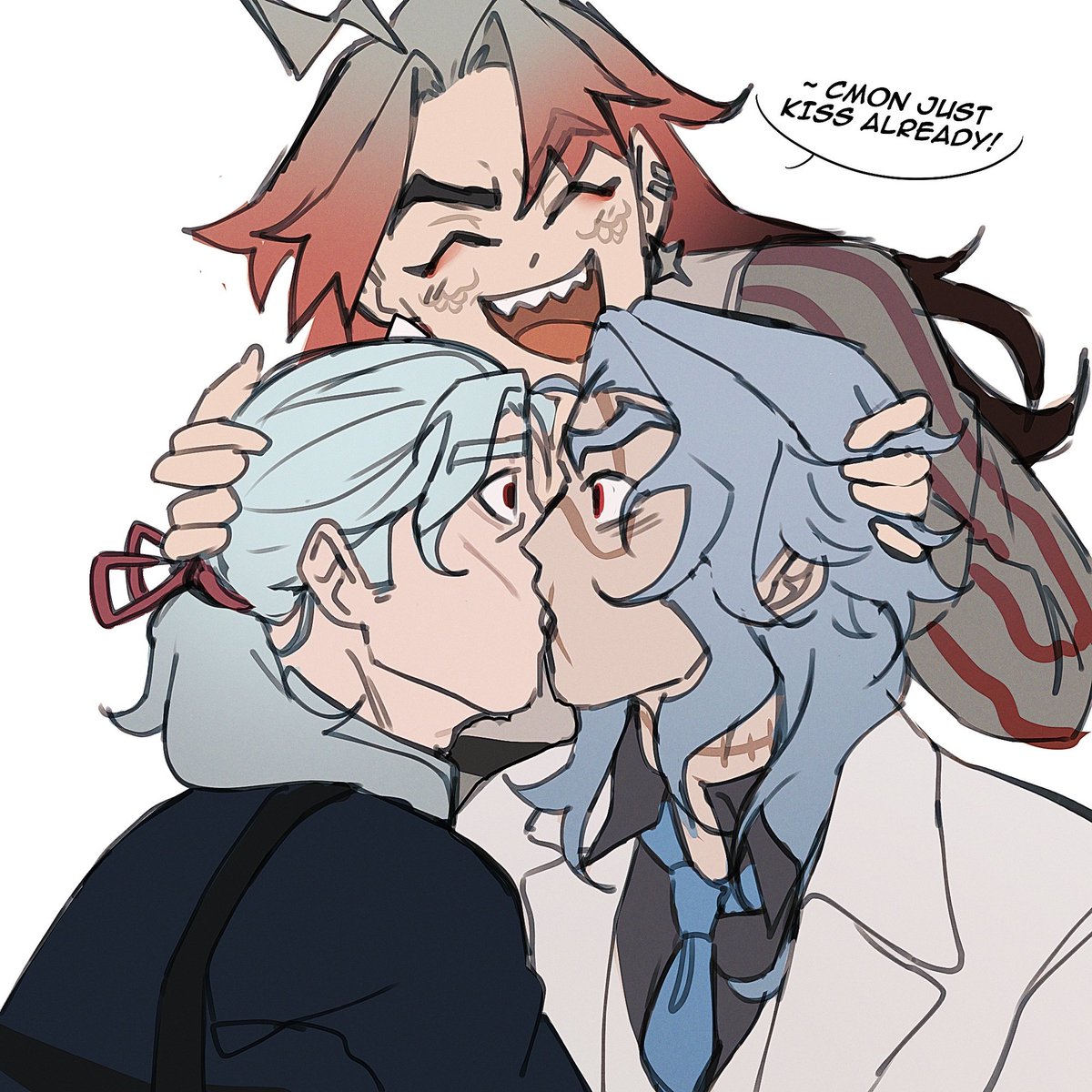 kcho_cola's tweet photo. ✧〳„Shipping“ mine &amp; my friend's OCs >>> 

ft. @jormun_gandr &amp; @jamvna 

[ #dottore #genshin #genshinoc #dottoresegmentoc ] https://t.co/K4sd4Tc1hK