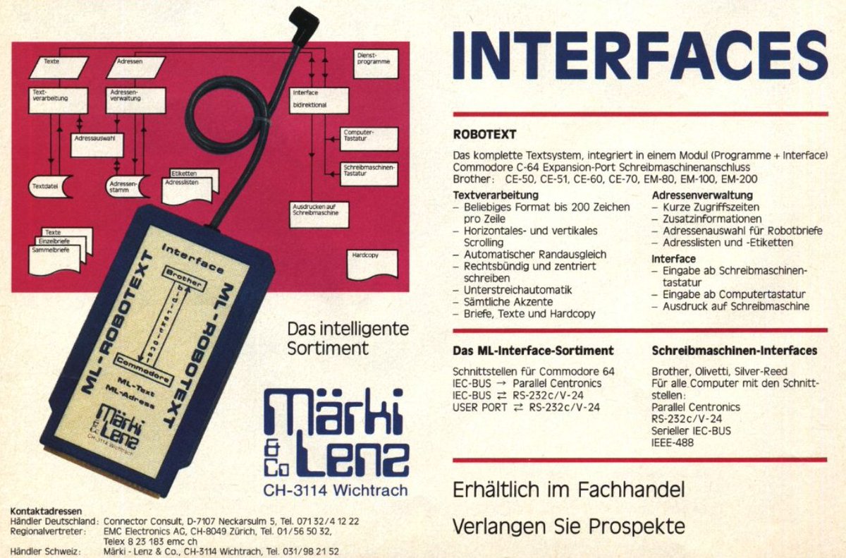 Retrojournal_de's tweet image. Als Textverarbeitung noch Robotext hieß und Schreibmaschinen den Drucker ersetzten. 💾
Das Interface verband den C64 direkt mit der Tippmaschine – Hardcopy inklusive!
#C64 #RetroComputing #Amiga #VintageHardware
