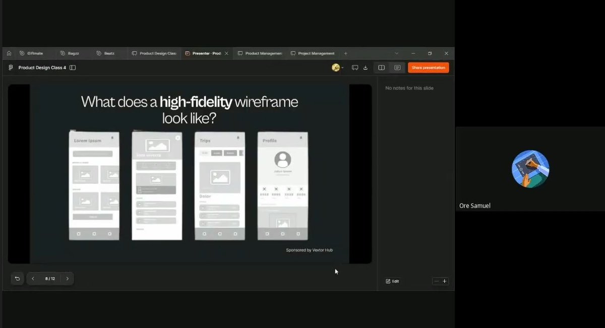 LabheSamson's tweet image. Day 4 of my #UIUX journey with @VextorHub
Introduction to Wireframing &amp;amp; Sketching
We learned:
• What wireframes are
• Why they’re vital in design
• Lo-fi &amp;amp; Hi-Fi Wireframes

Turning ideas into structure that’s design in action
#Wireframing #Figma #Techtraining