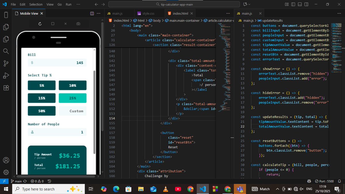 Defi_Cr0wn's tweet image. #Day1
Just wrapped up my first calculator project 
Decided to stay consistent by sharing every project I build here daily  it’s a commitment and a sacrifice I’m ready for.
I’m open to corrections and feedback is always welcome 🙏
tip-compound-calculator.netlify.app
#FrontendMentor #WebDev