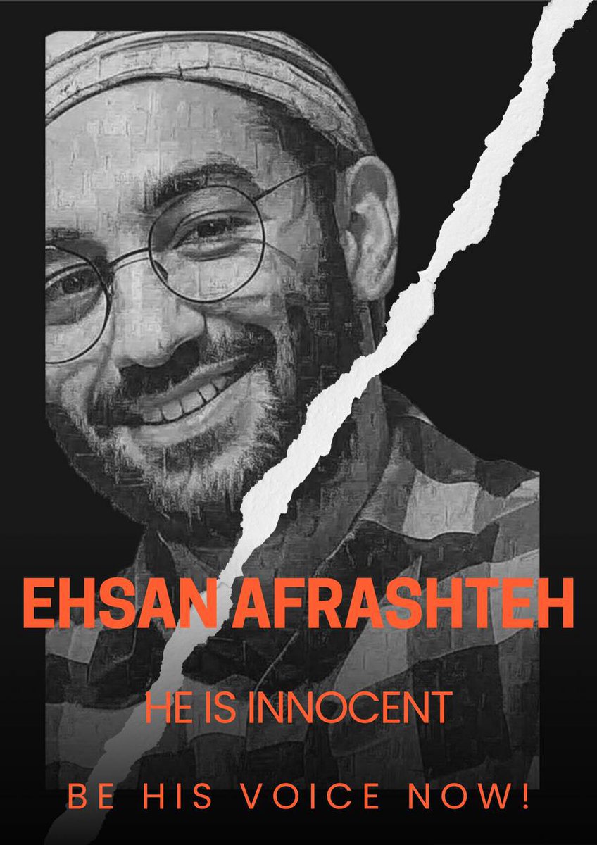 🚨 URGENT: Iranian political prisoner #EhsanAfrashteh is facing imminent execution in Evin Prison, Tehran. His health is rapidly deteriorating and time is running out. The world must act before it’s too late! <a href="/amnesty/">Amnesty International</a> <a href="/UNHumanRights/">UN Human Rights</a> <a href="/HRANA_English/">HRANA English</a> #NoToExecution