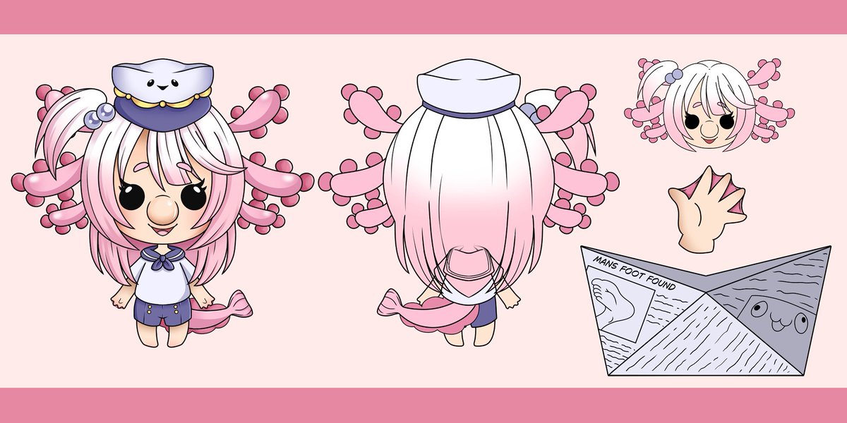 axieblobyl's tweet image. Axie’s reference sheet 🩷 #axieblobart