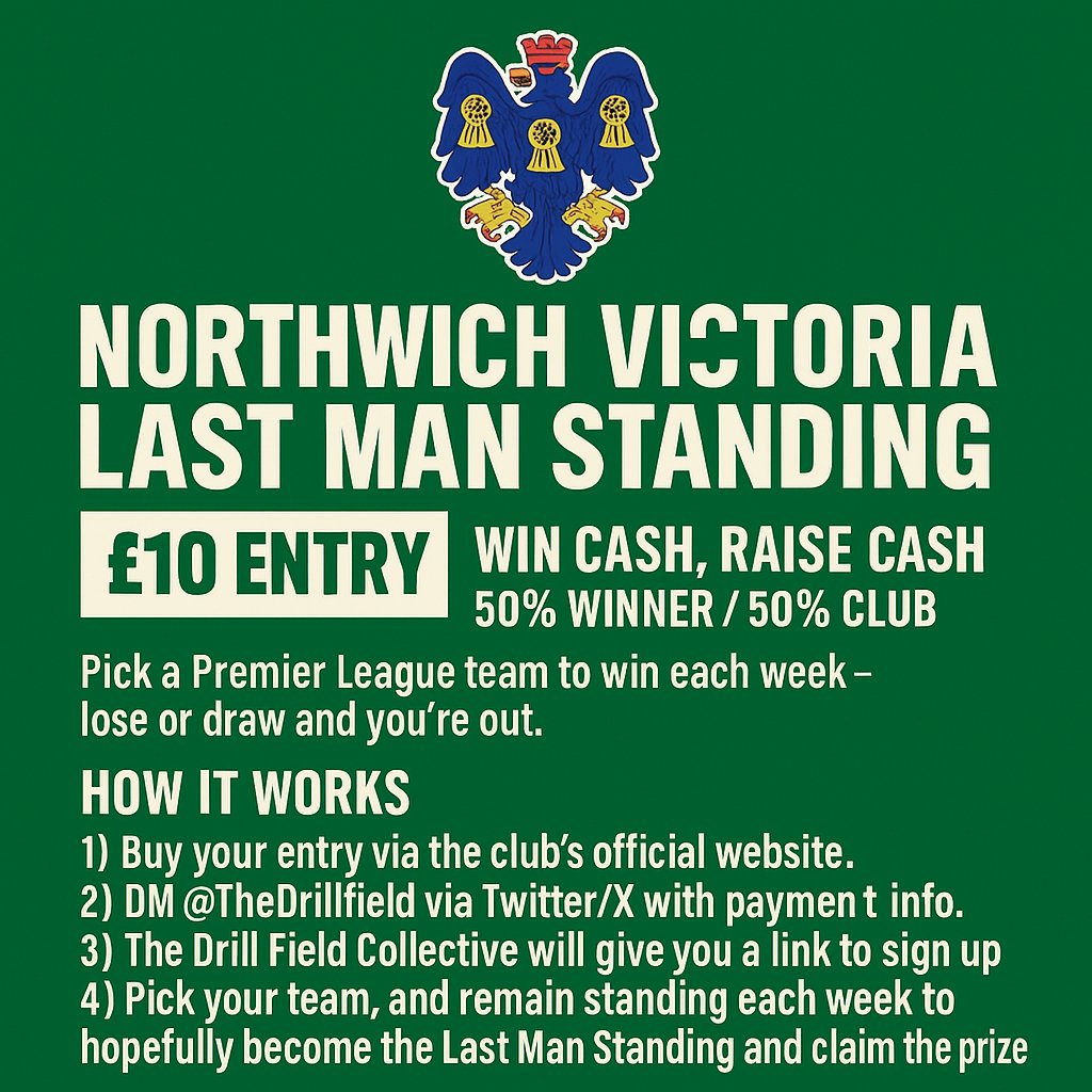 While we're here just a quick reminder of our last man standing competition, entries close next Thursday 💚

northwichvictoriafc.com/news/last-man-…