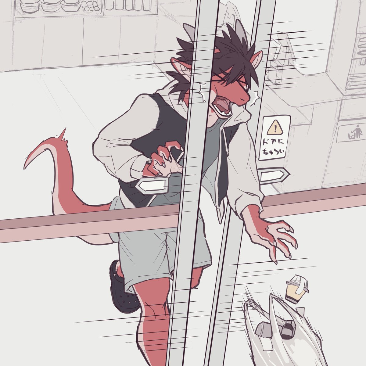 10. ドアに挟まれる(caught)
#竜お兄さん強化月間　#dragonewtober