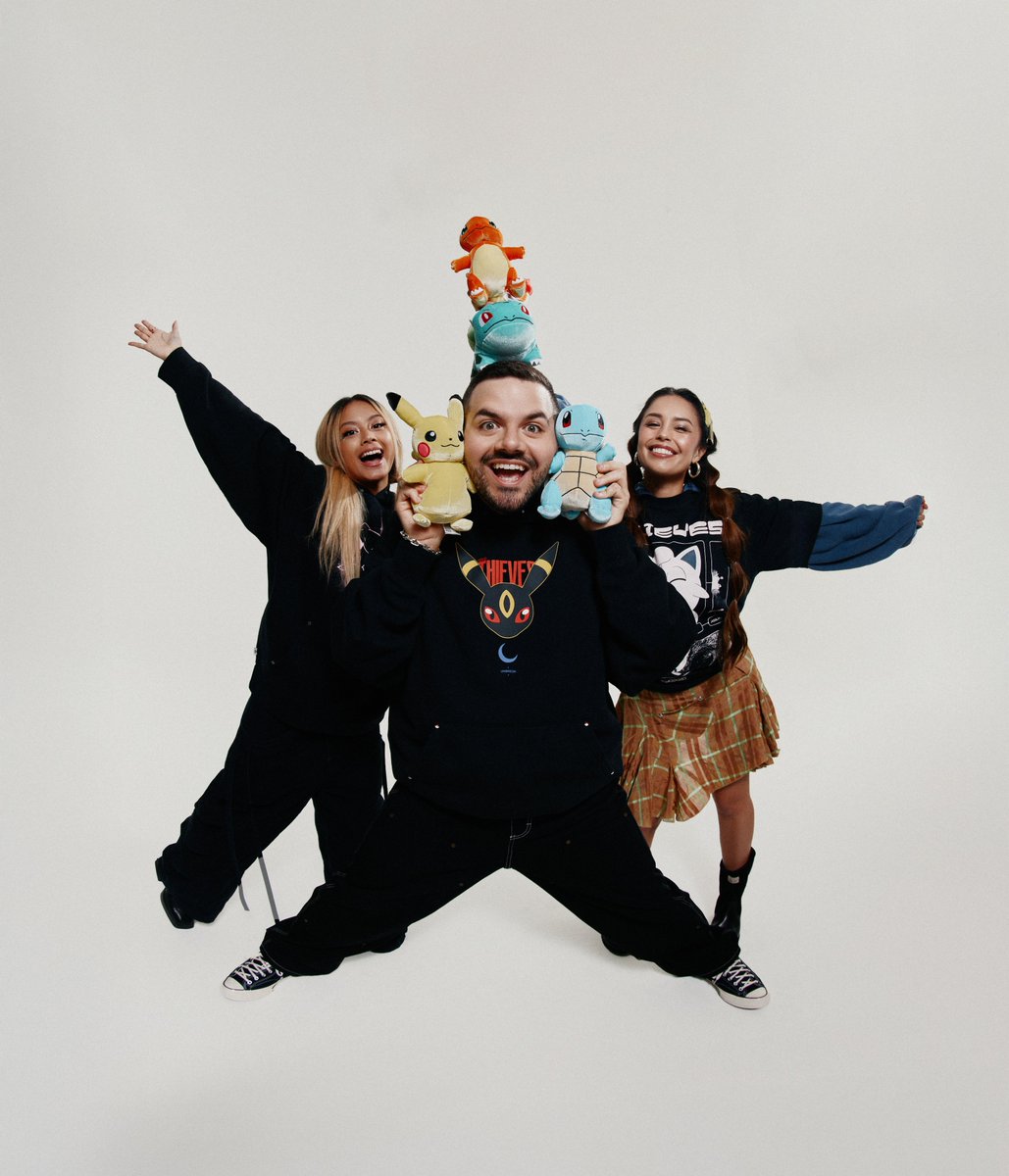 100Thieves's tweet photo. Grab your gear, your journey starts now. The @Pokemon + 100 Thieves '25 Collection is finally available.

Shop the full collection at https://t.co/8q3ChC9nnc https://t.co/RCe38D1SGh