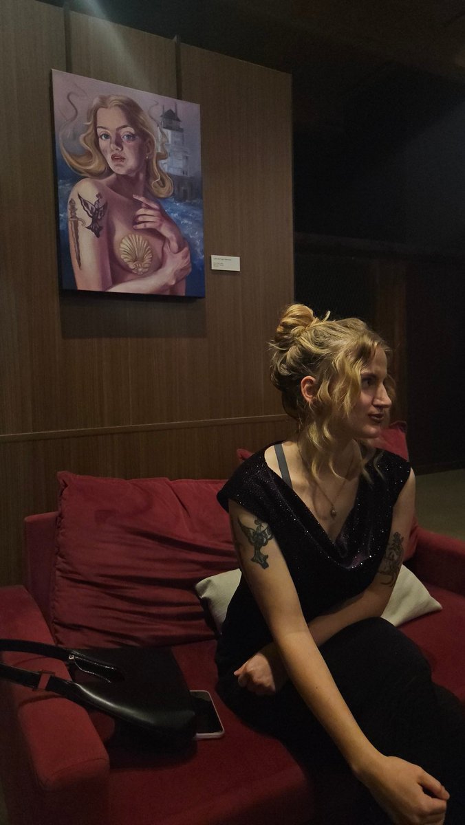 Nothing beats being arm candy for my girls solo art show.