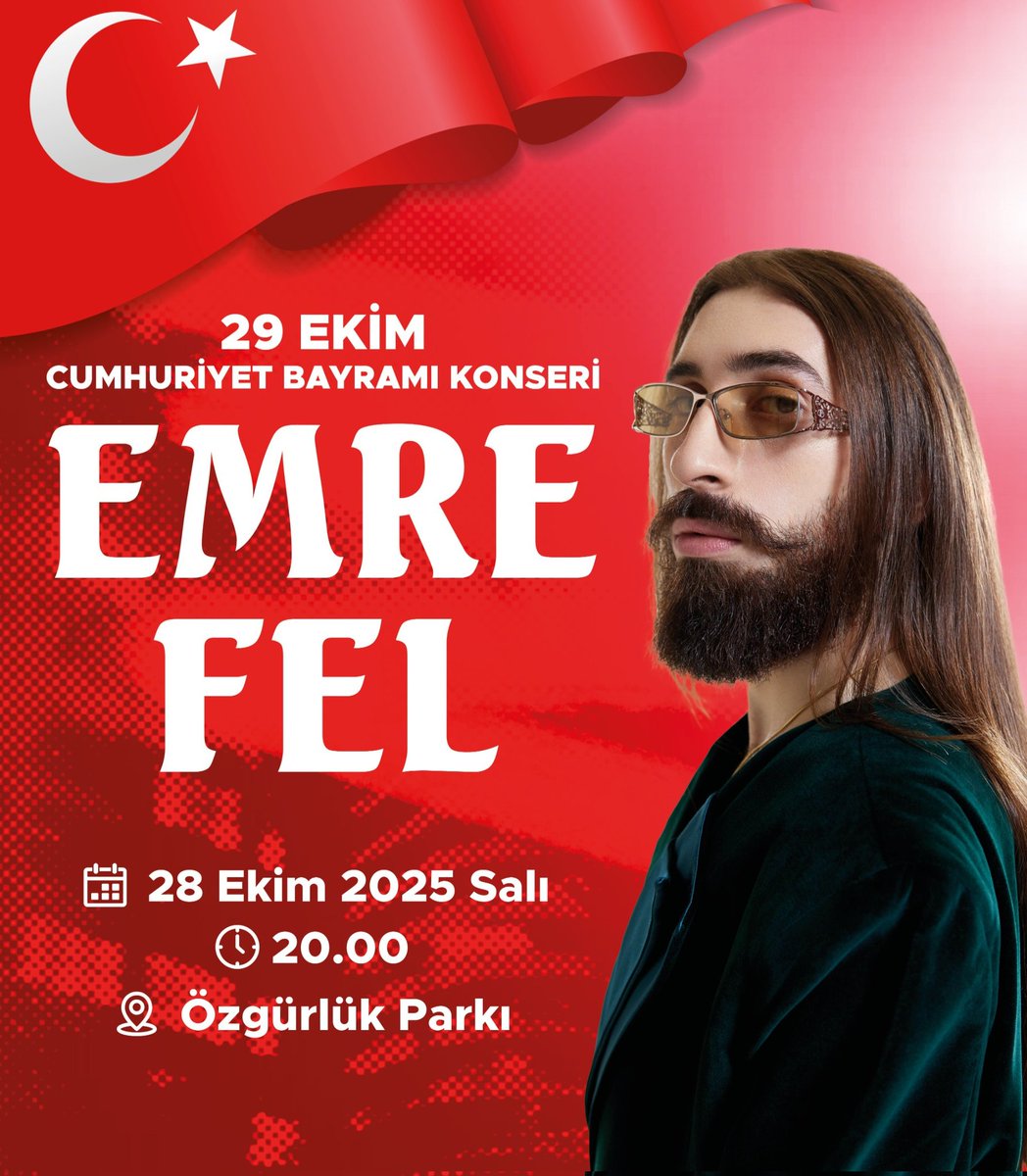 Cumhuriyetimizin 102. Kuruluş yılı etkinlikleri kapsamında son zamanların en başarılı isimlerinden Emre Fel ile Çanakkale Özgürlük Parkında olacağız. Bu anlamlı güne tüm halkımız davetlidir...
#çanakkale #cumhuriyet #bayram #kutlama #müzik  #29ekimcumhuriyetbayramımızkutluolsun