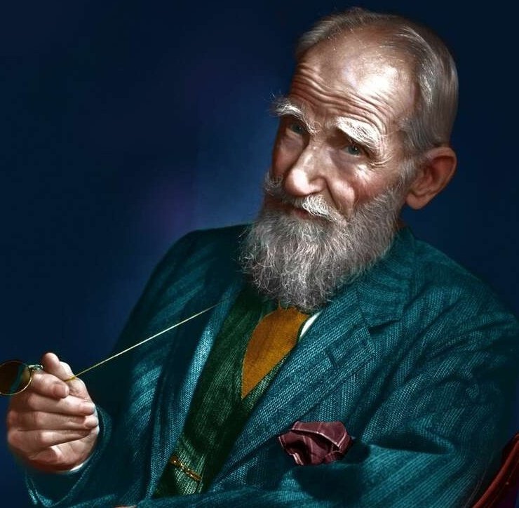 سامحه، فهو يعتقد أن عادات قبيلته هي قوانين الطبيعة ."

- جورج برنارد شو