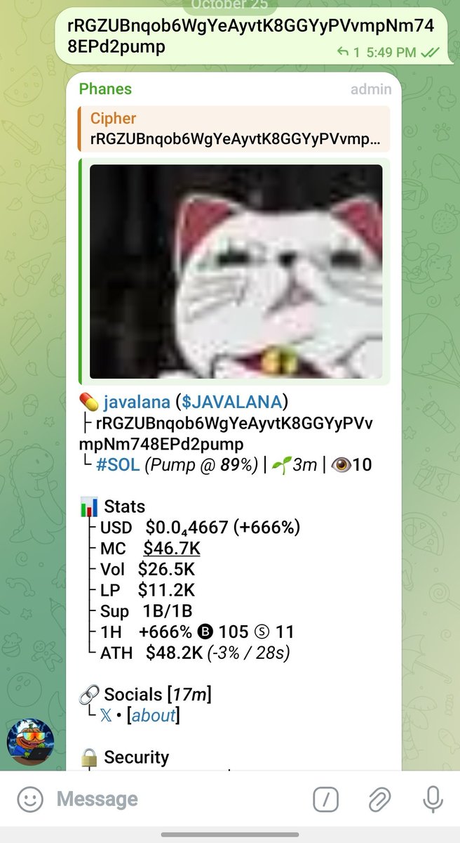 ciphertradee's tweet image. Play $JAVALANA
CA:
rRGZUBnqob6WgYeAyvtK8GGYyPVvmpNm748EPd2pump