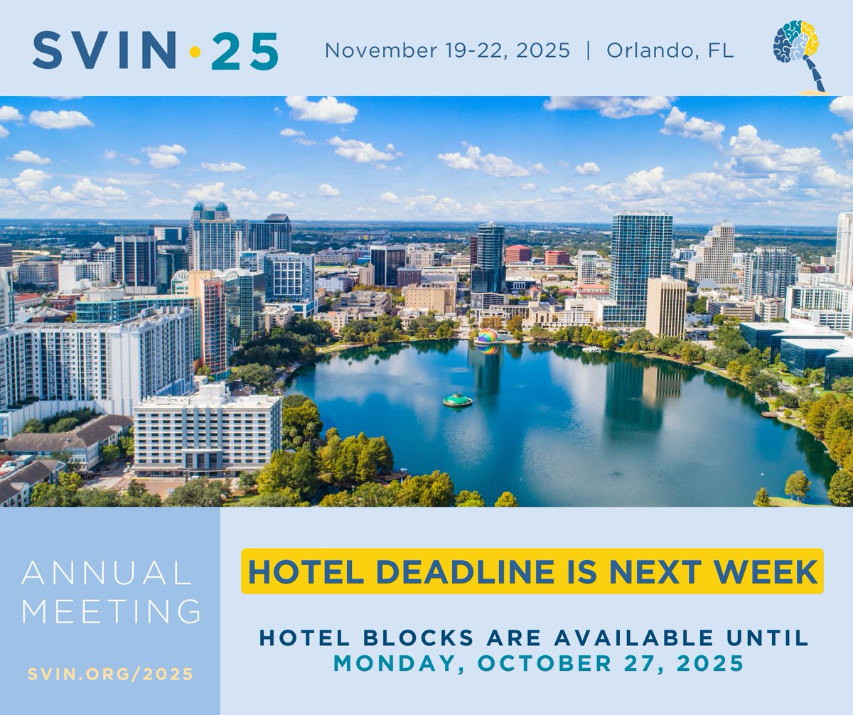 svinsociety's tweet image. Have you booked your room yet?

Hotel blocks are available until Monday, October 27, 2025 or until the room block is exhausted, whichever comes first. Book now before it&apos;s full.

🏨 See Your Booking Options:zurl.co/NbBzg 

#svin25 #svin #svinannualmeeting #svin2025…