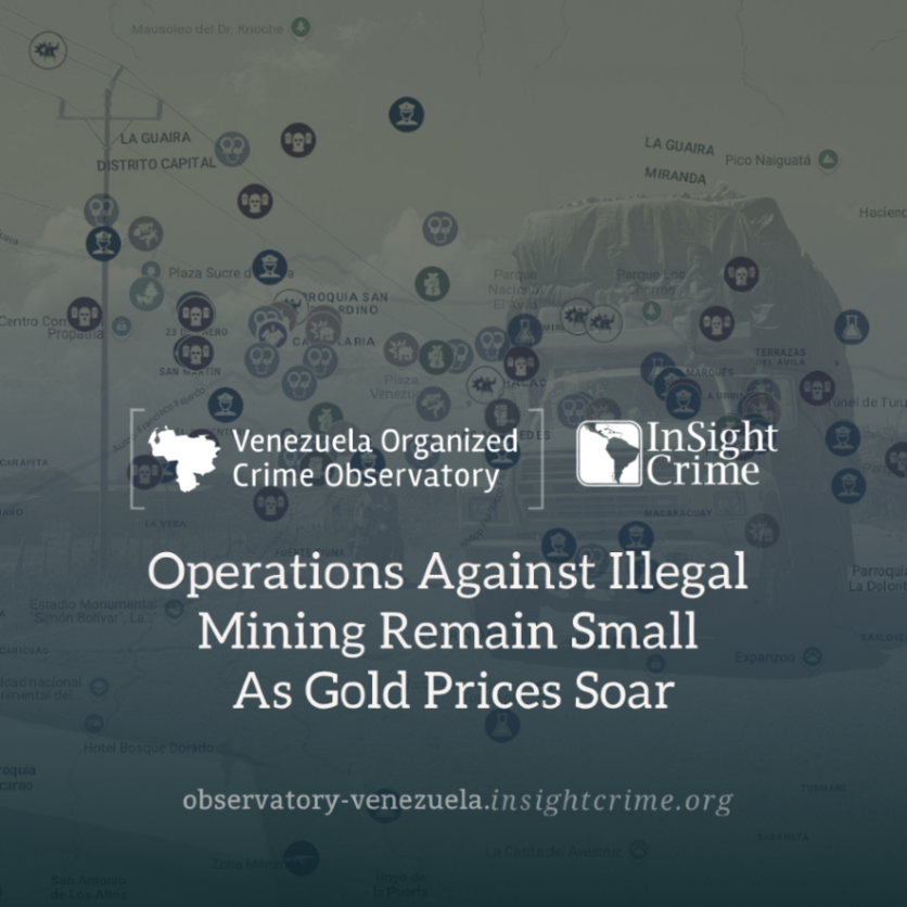 🇻🇪 | Military personnel in Amazonas, Venezuela, destroyed another illegal mining camp. Read our analysis on how the rise in gold prices is driving illegal mining and how the Venezuelan government is complicit in its illegal extraction: bit.ly/3KS9EoG