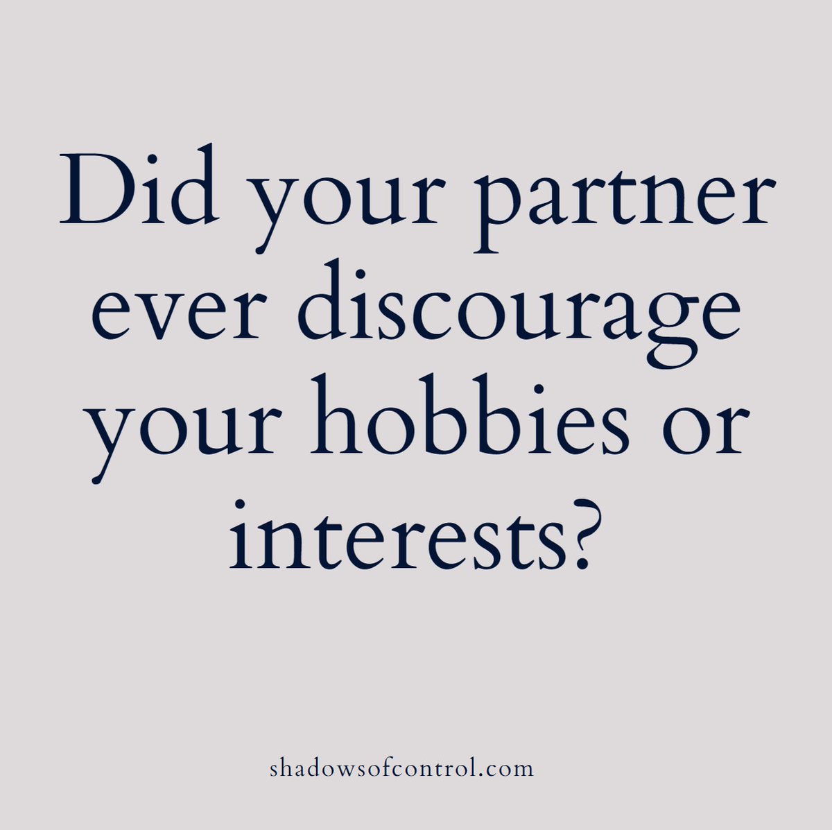 shadows_control's tweet image. Discouraging your hobbies or interests is a subtle way abusers try to isolate you and diminish your sense of self. 

#EmotionalAbuse #manipulation