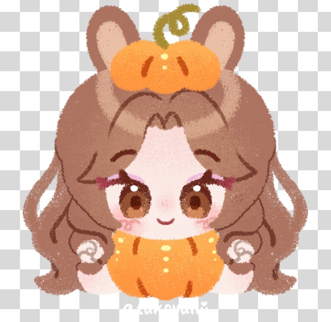 Hime__bunny's tweet photo. My oc was chosen together with 3 other beautiful and nice pumpkins as an example... I'm happy to have been chosen. How exciting ☺️😘#vgenco #vtuber #chibi #artist https://t.co/Do16CeYpeh