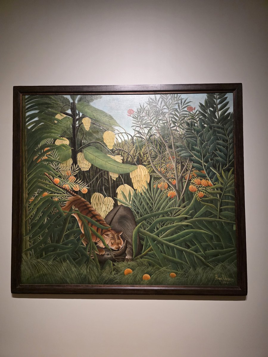 An amazing life lesson. Henri Rousseau was a self-taught artist who was never able to teach himself the highest levels of precise artwork. As a result, he would often sketch his paintings out and then paint them again just like in this photo. That didn't matter in the end as we