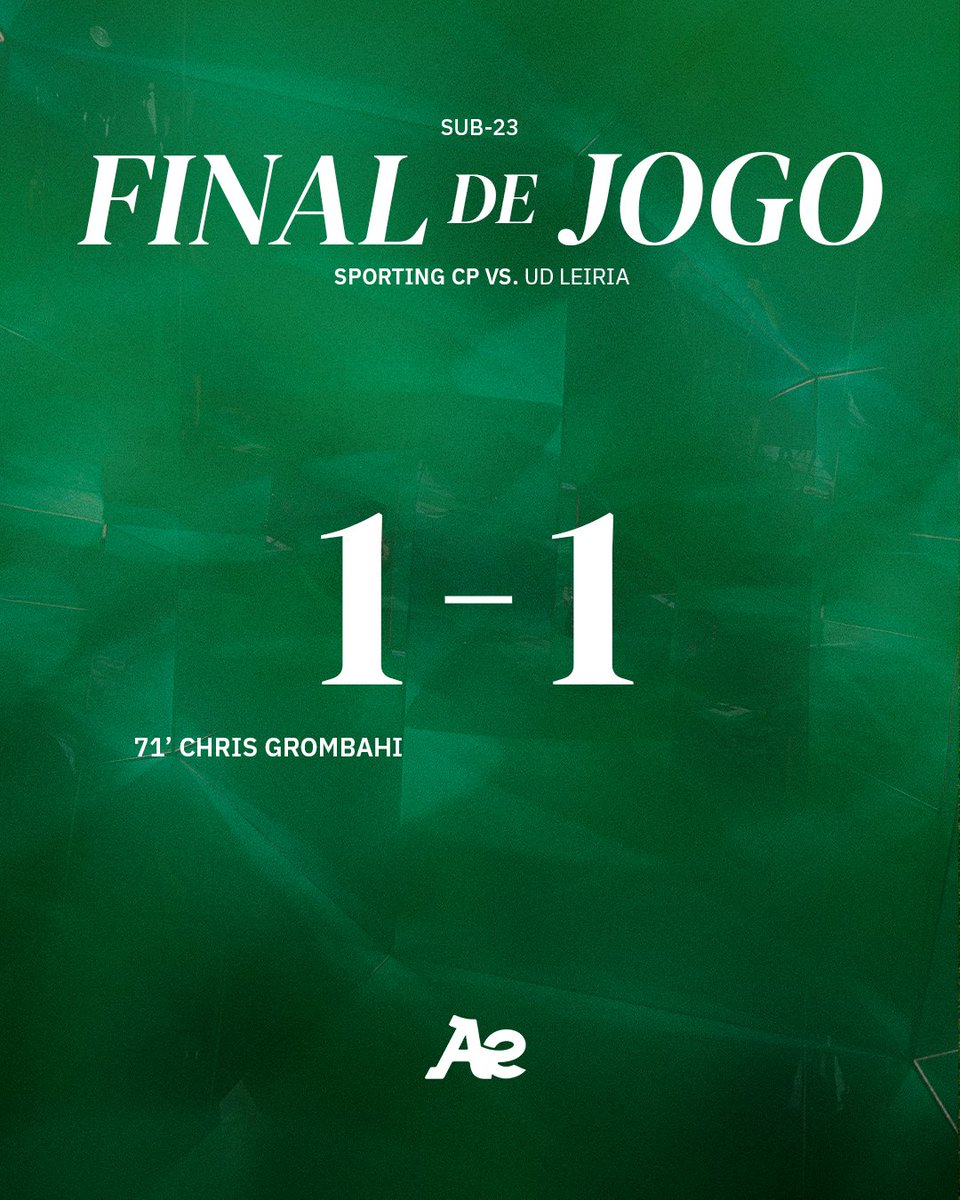 SportingCP's tweet photo. #Sub23SCP | ⏹️ Empate dos Leões na 9.ª jornada da Liga Revelação.
⚪ 1-1 ⚫ // #SCPUDL https://t.co/NSaO6IEEyy