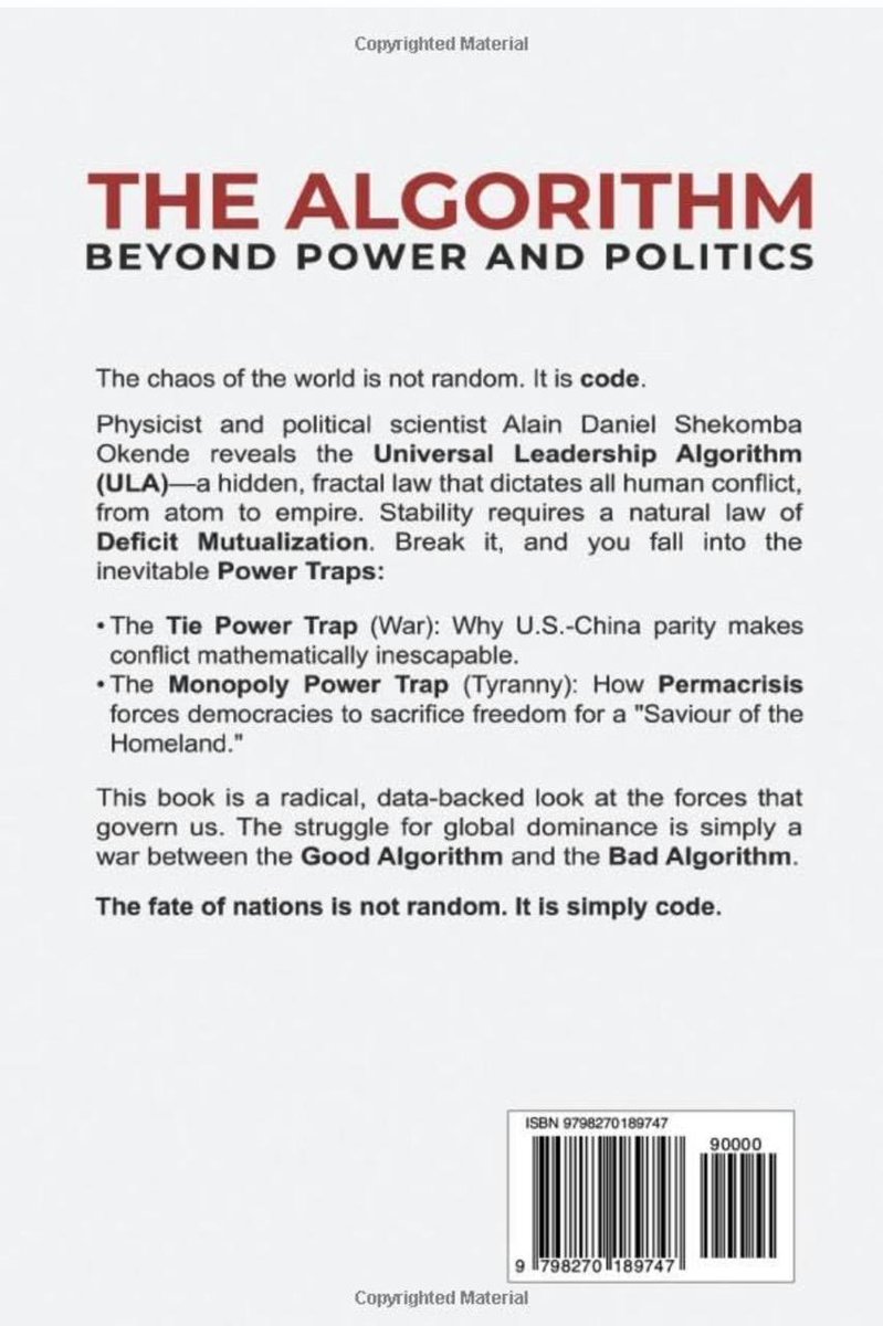 Aldysheky's tweet image. Merci de lire mon livre pour comprendre comment la #Puissance se crée, se consolide et se détruit dans la société humaine.