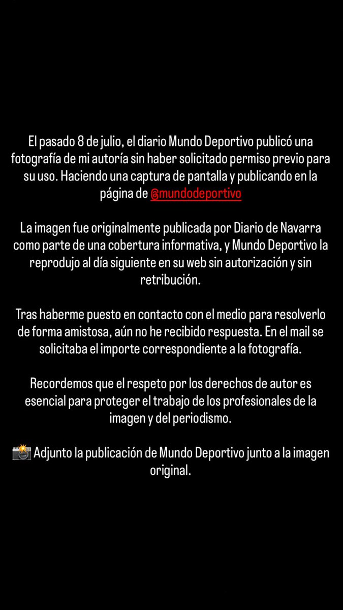 sergiomartinph's tweet photo. El diario @mundodeportivo publicó una fotografía mía sin autorización el 8 de julio. He intentado resolverlo por correo, sin respuesta. 

Agradecería que ayudéis a difundir para que se pongan en contacto. GRACIAS https://t.co/9iYbbn9h8j