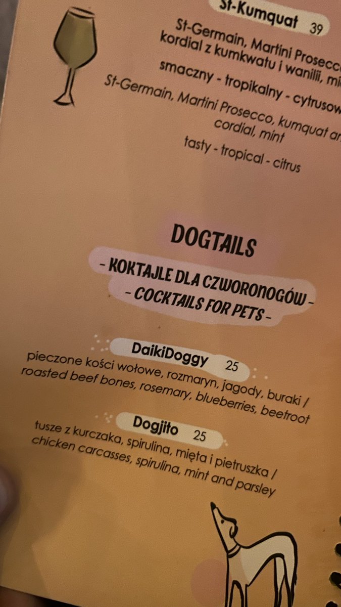 In a bar on Gdansk that offers cocktails for your dog. 

Stop the world, I wanna get off. 

Barking mad