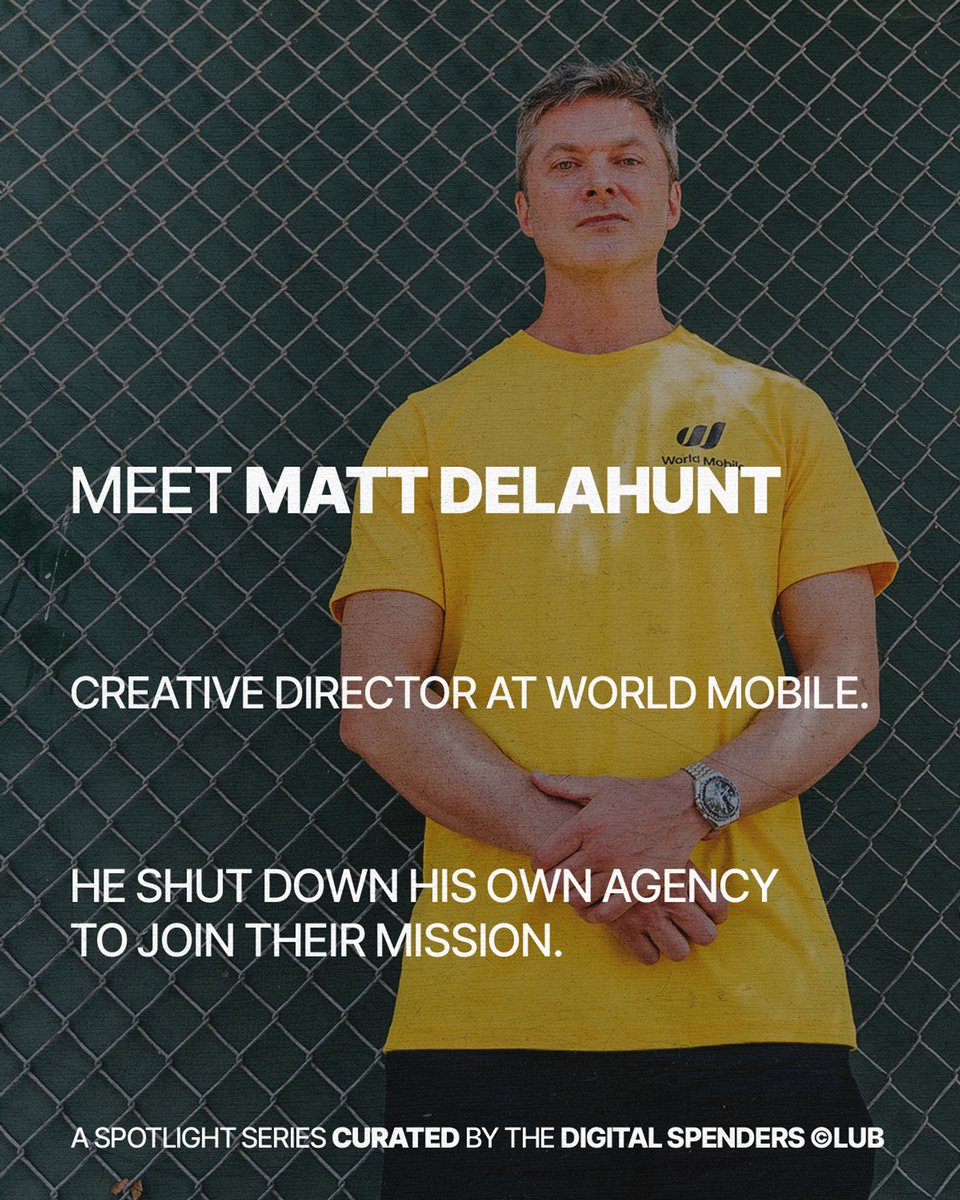 Meet @MattDelahunt, Creative Director at <a href="/WorldMobileTeam/">World Mobile</a>.