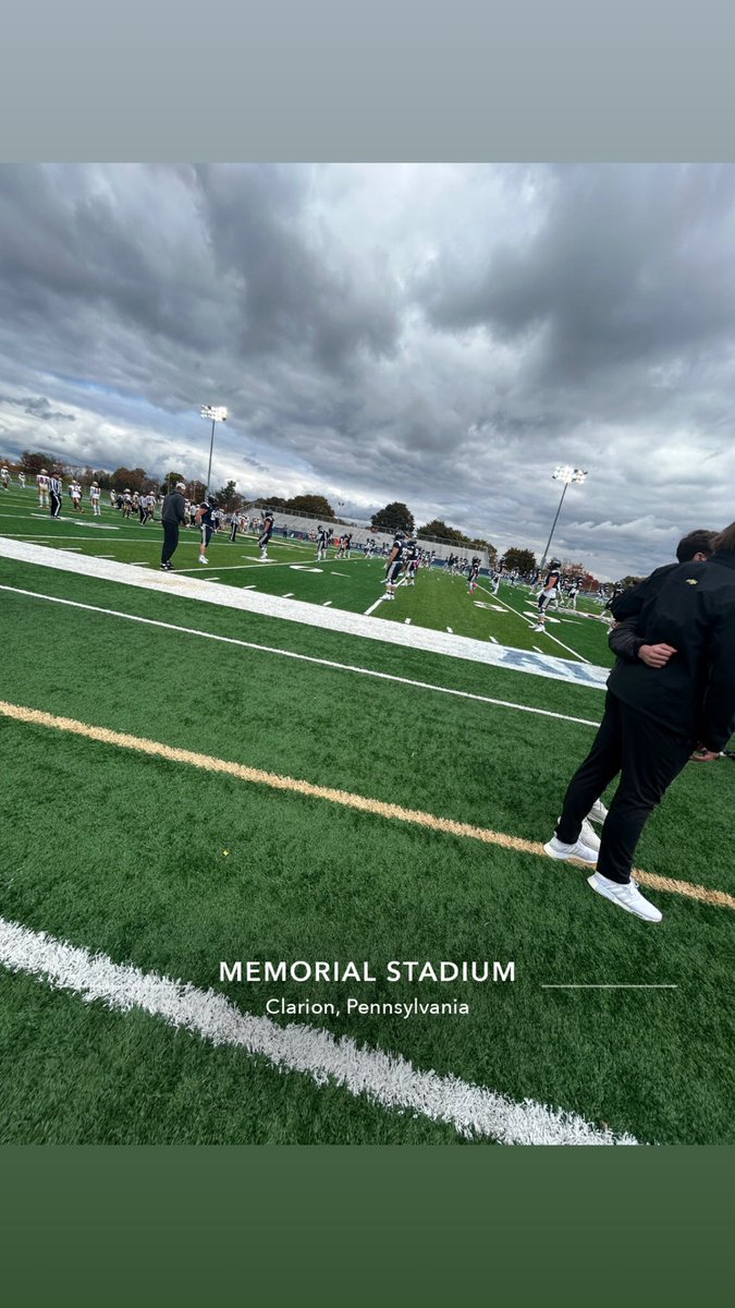 Had a great game day visit <a href="/ClarionFootball/">Clarion Football</a> the facilities were amazing and the stadium was packed for homecoming loved the atmosphere cant wait to be back. Thank you <a href="/CoachDurish/">Dave Durish</a> <a href="/RicardoVolley/">Ricardo Volley</a> for the invite #WingsUp <a href="/_Coach_Corey/">Jack Corey</a>