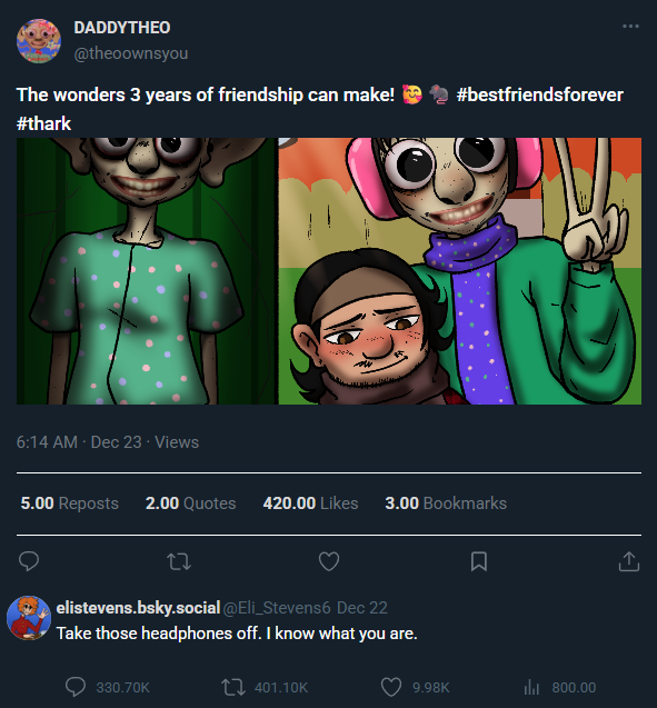 Ynnep48's tweet photo. Some silly sh!t I drew near the end of the stream. Theo n Mark after 3 years of "Friendship" then getting roasted anyway. #discussionoverdinner #thark https://t.co/pWWsubvcwy