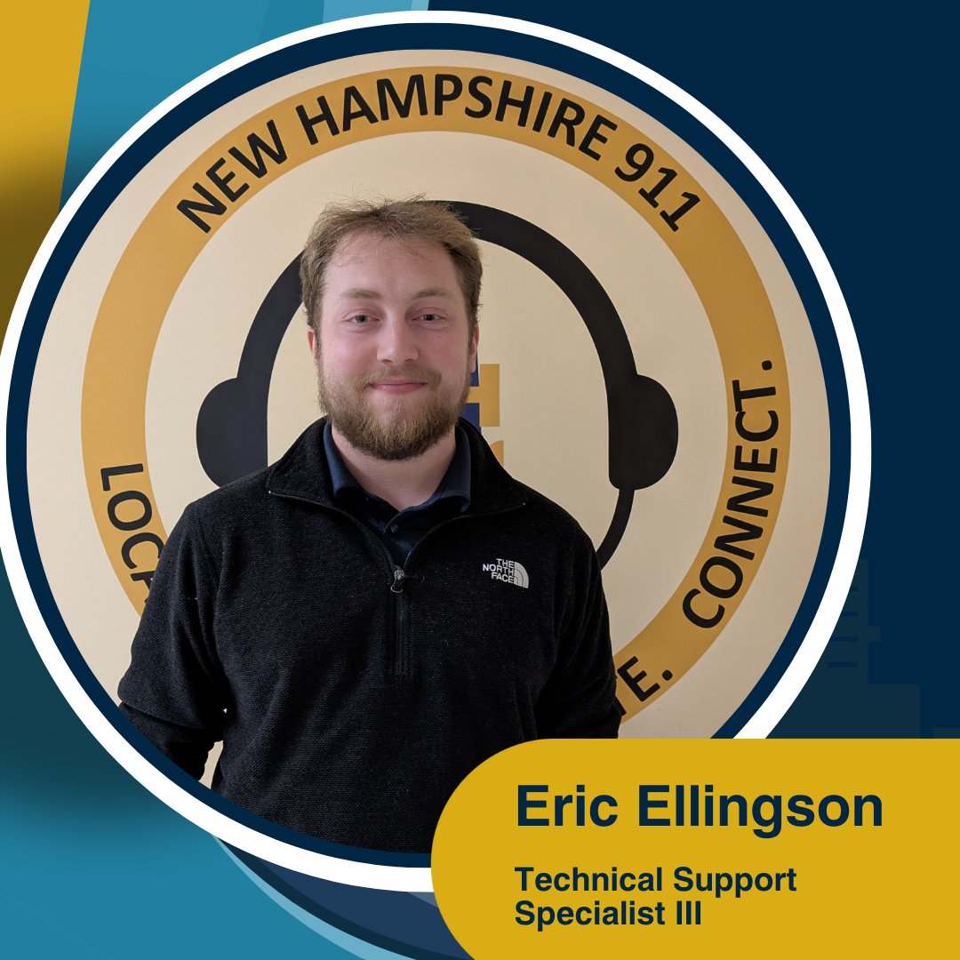 We’re excited to announce that the IT section of NH 911 welcomed Eric Ellingson, in the role of Technical Support Specialist III last Friday. He’s already made a fantastic addition to the team!
